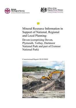 Mineral Resource Information in Support of National, Regional And