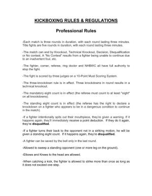 Pro Kickboxing Rules.Pdf