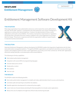 Entitlement Management Software Development Kit