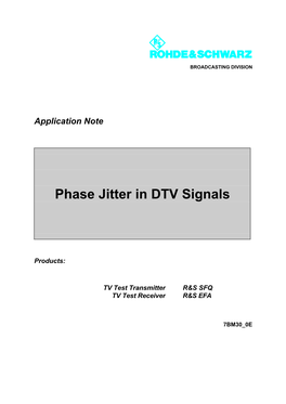 Phase Jitter in DTV Signals