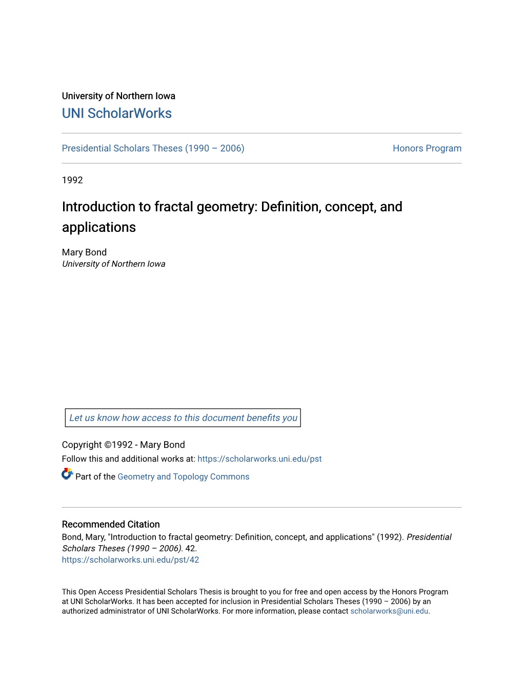 Introduction to Fractal Geometry: Definition, Concept, and Applications