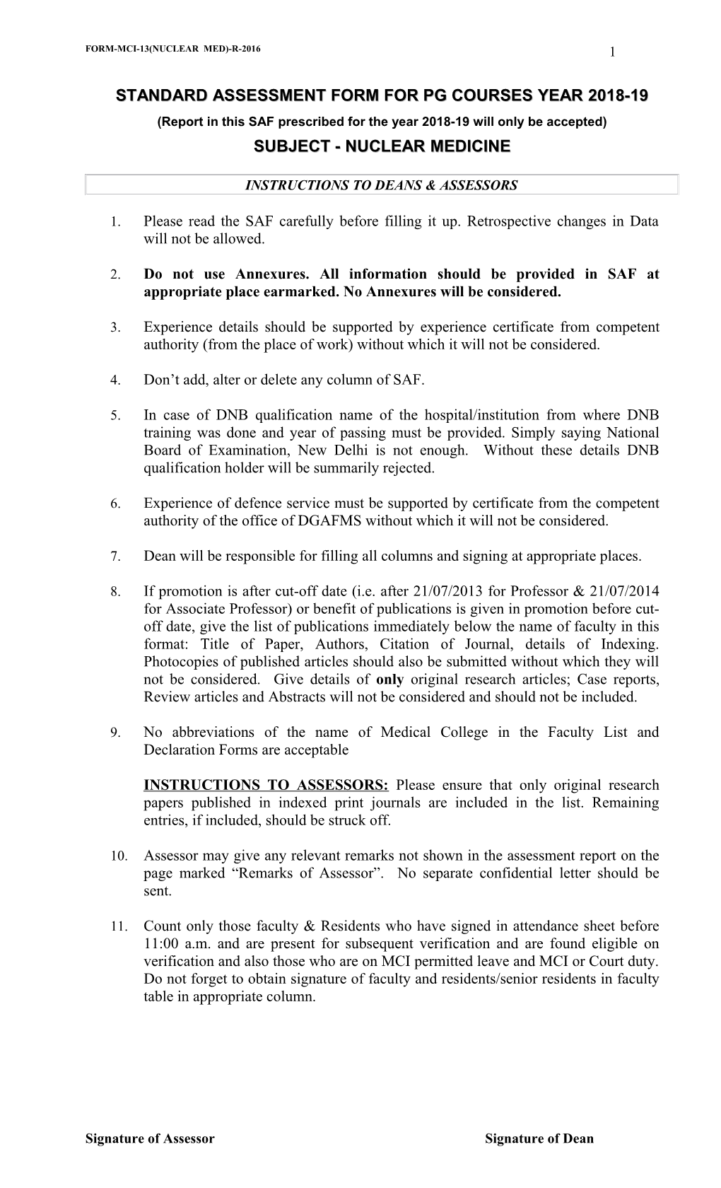 Standard Assessment Form for Pg Courses Year 2018-19 s2