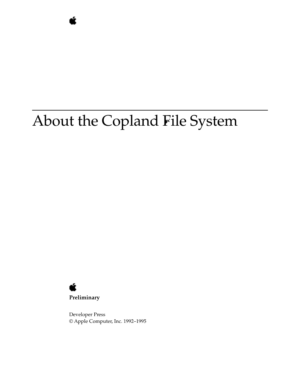 About the Copland File System