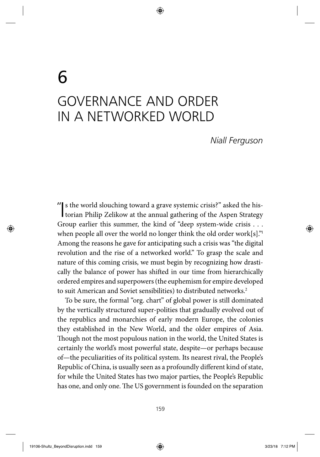 CHAPTER 6: Governance and Order in a Networked World