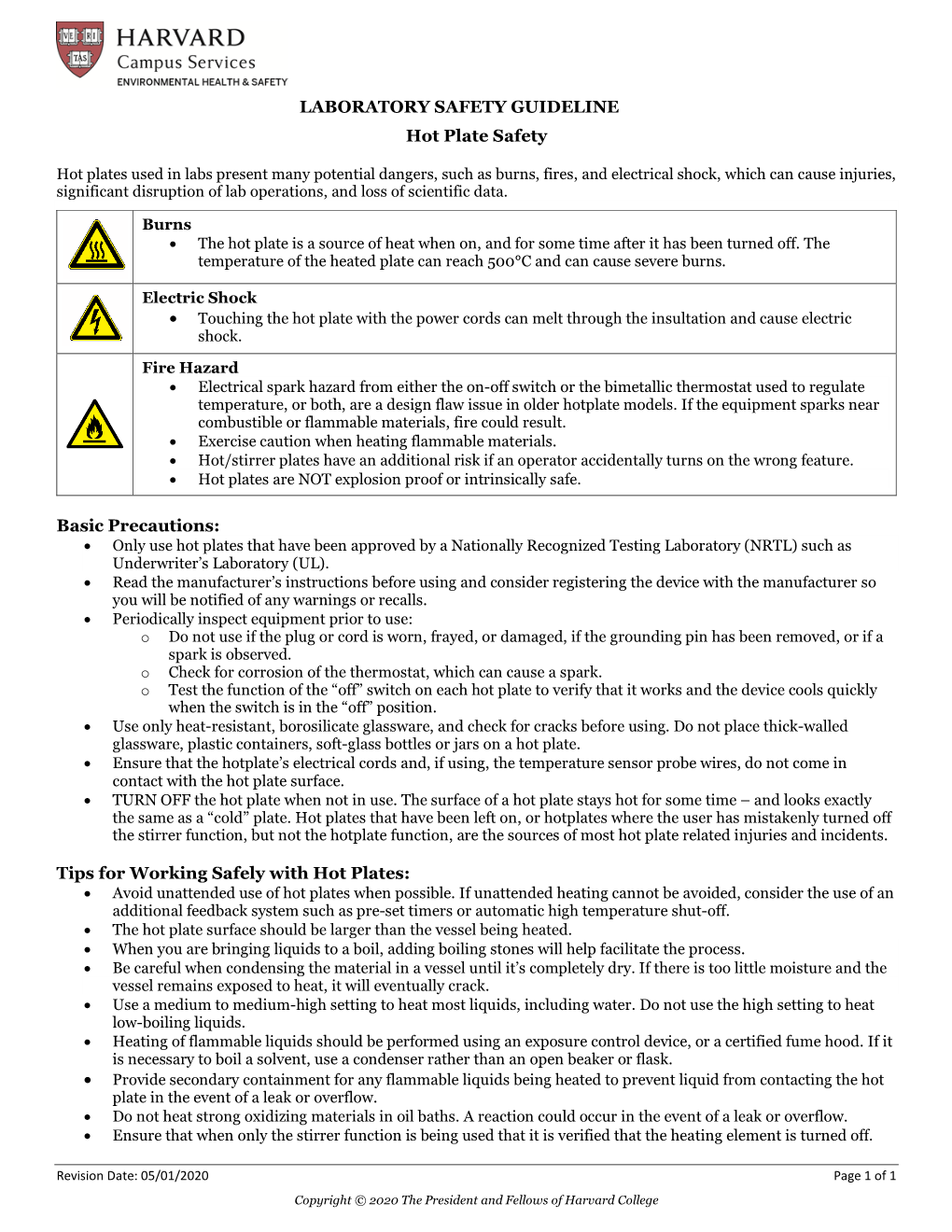 Hot Plate Safety