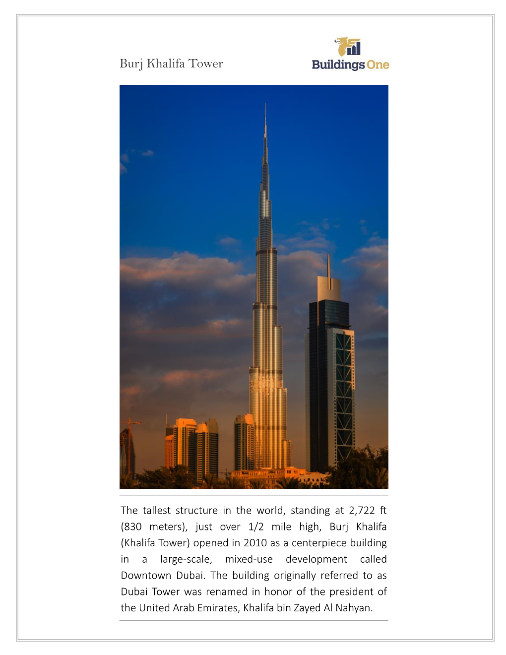 Burj Khalifa Tower