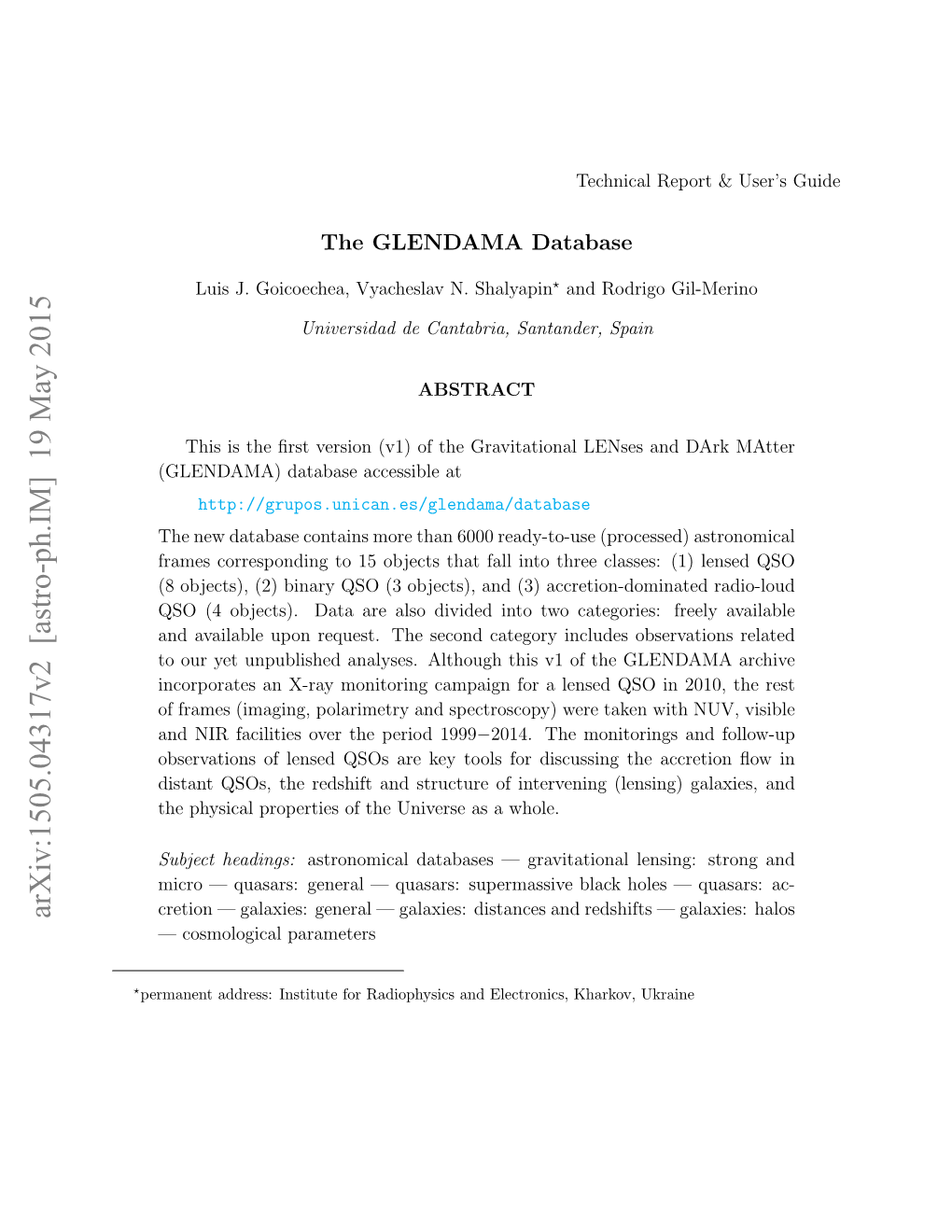 The GLENDAMA Database