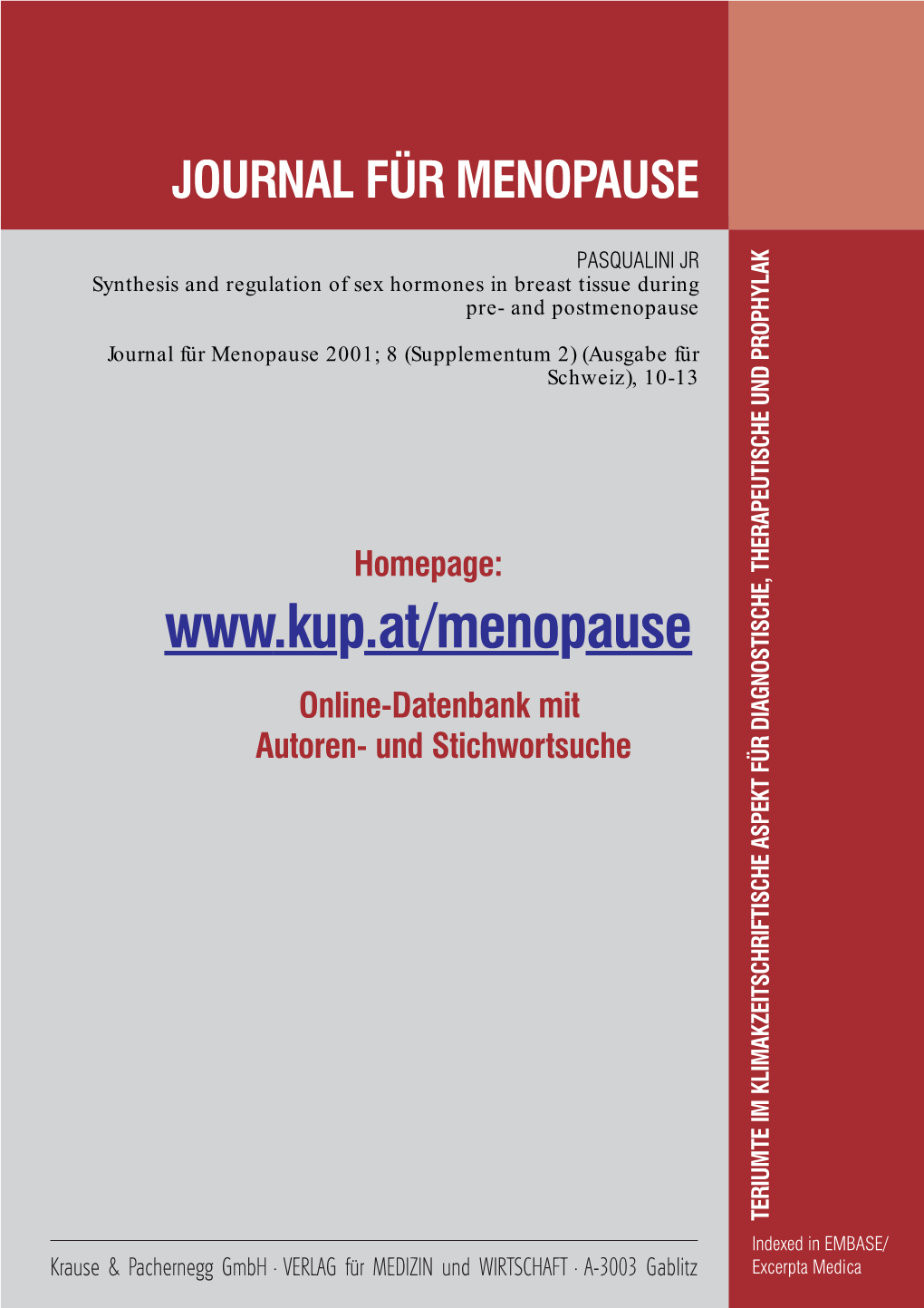 Synthesis and Regulation of Sex Hormones in Breast Tissue During Pre- and Postmenopause