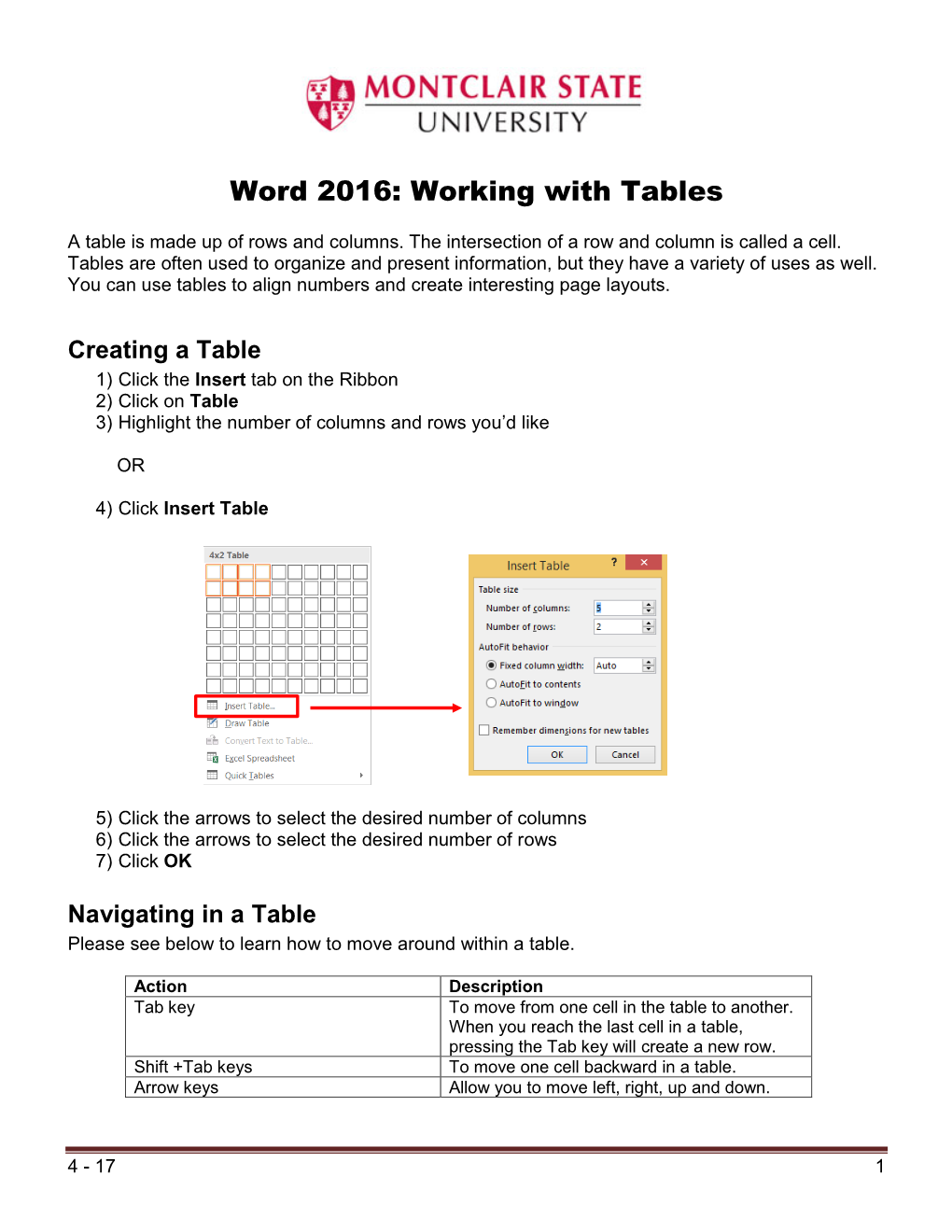 Word 2016: Working with Tables