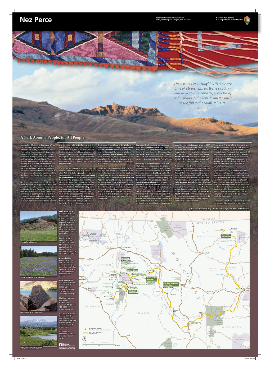 Nez Perce National Historical Park National Park Service Nez Perce Idaho, Washington, Oregon, and Montana U.S