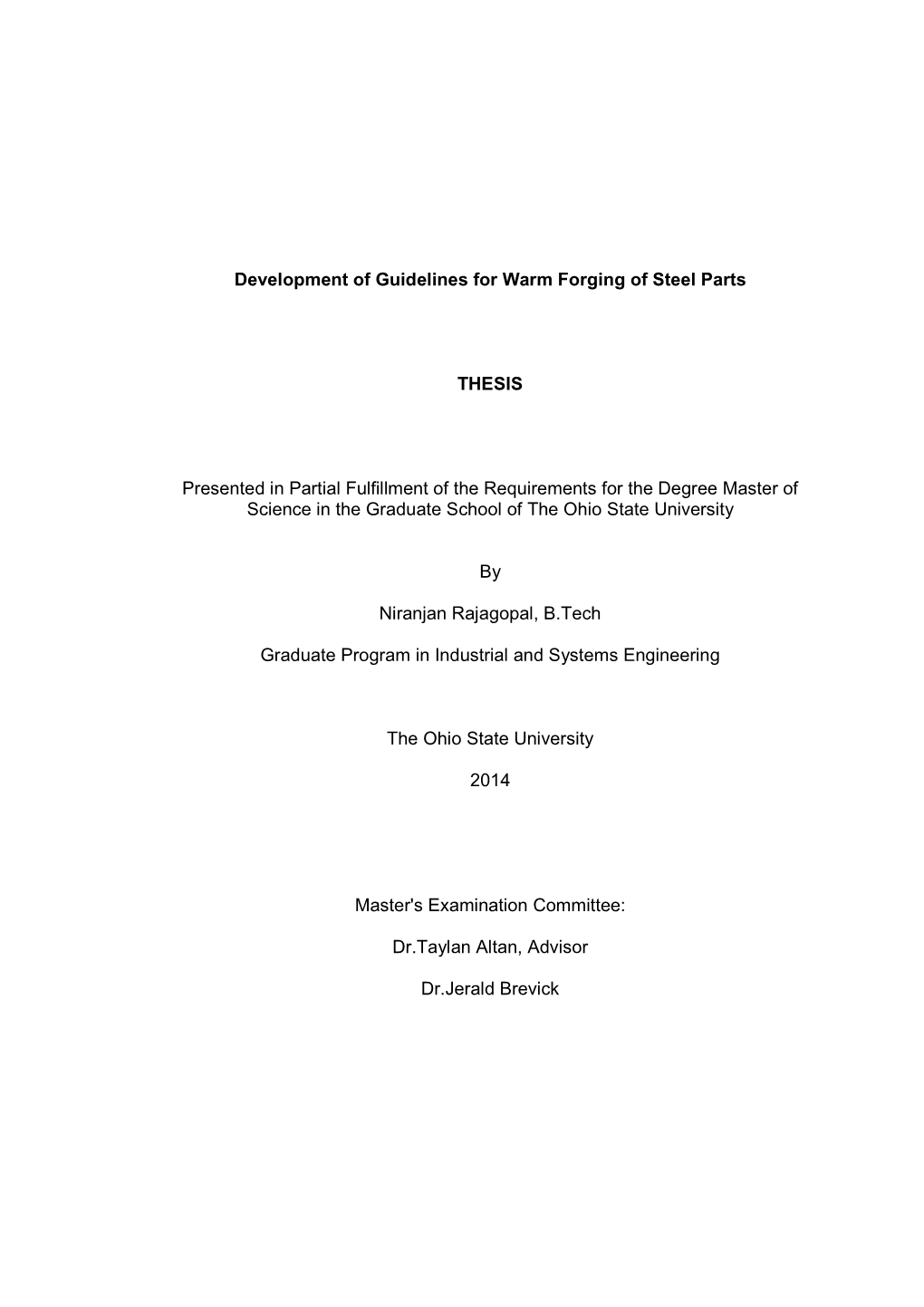 Development of Guidelines for Warm Forging of Steel Parts