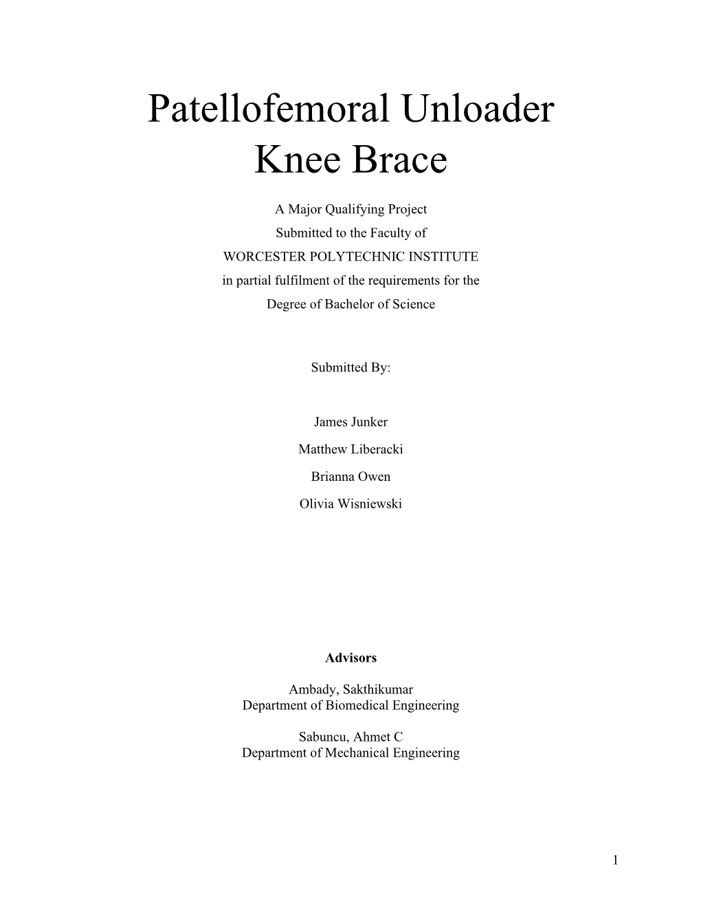 Patellofemoral Unloader Knee Brace