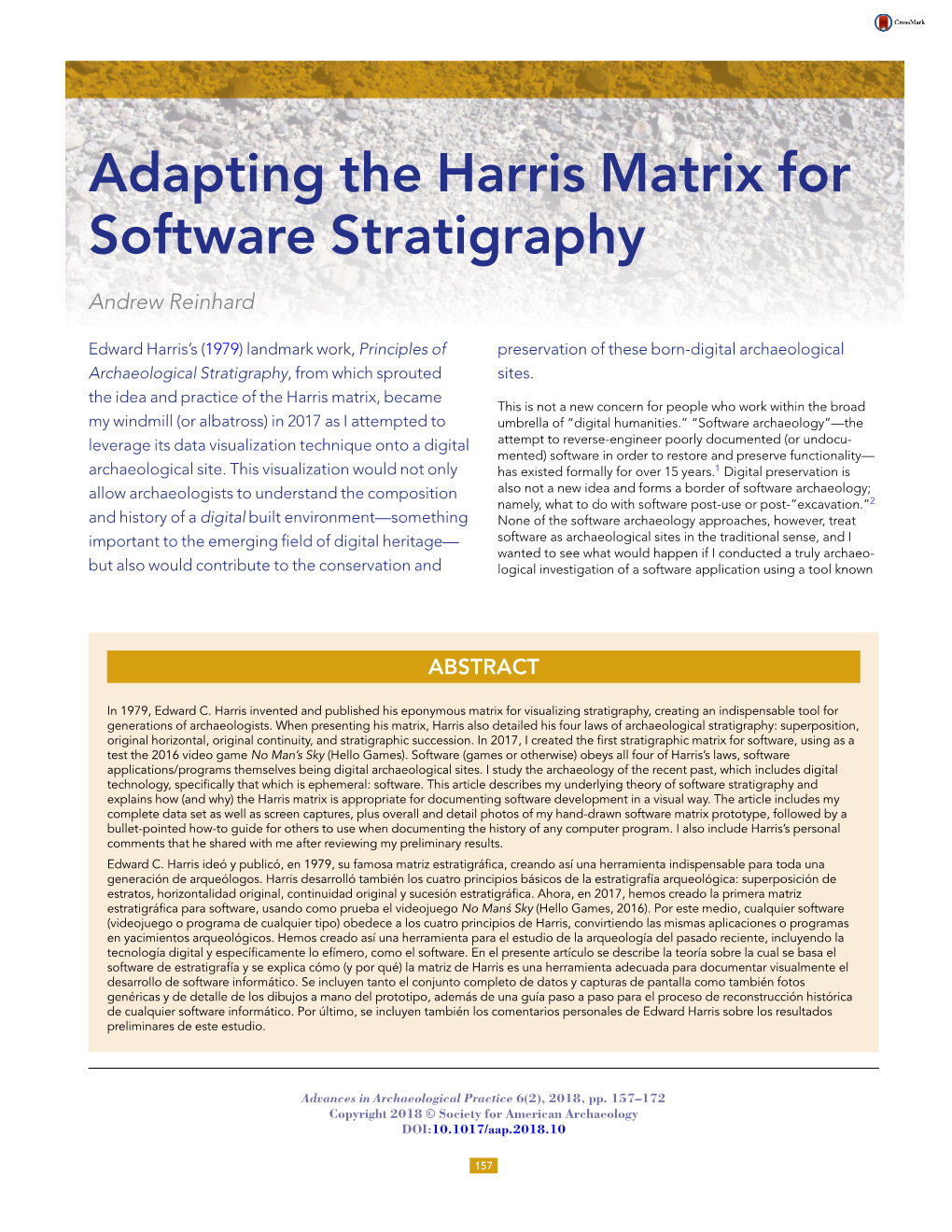 Adapting the Harris Matrix for Software Stratigraphy