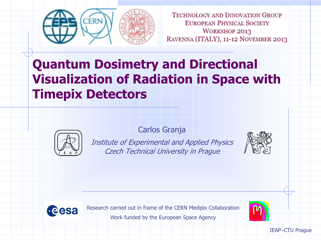 Quantum Dosimetry and Directional Visualization of Radiation in Space with Timepix Detectors