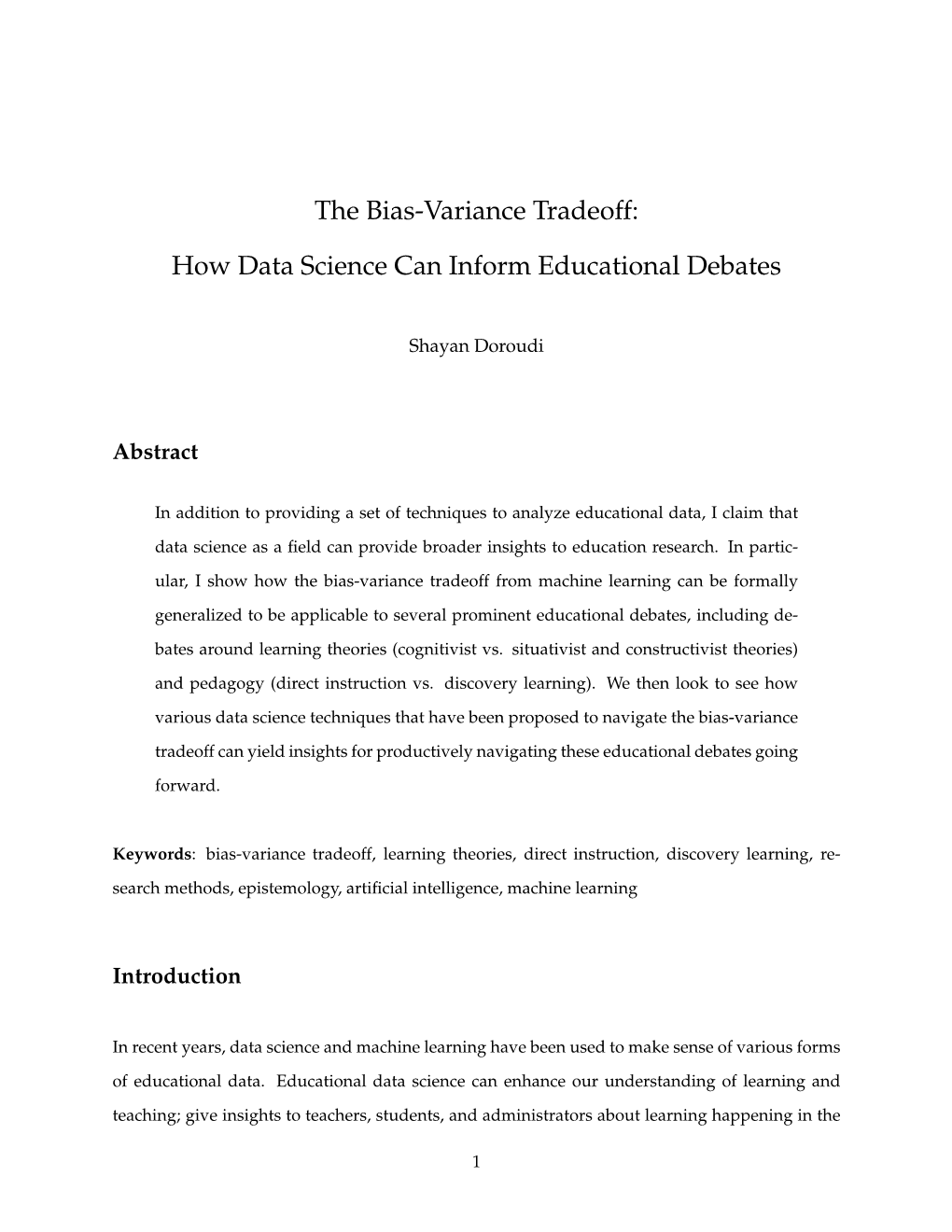 The Bias-Variance Tradeoff