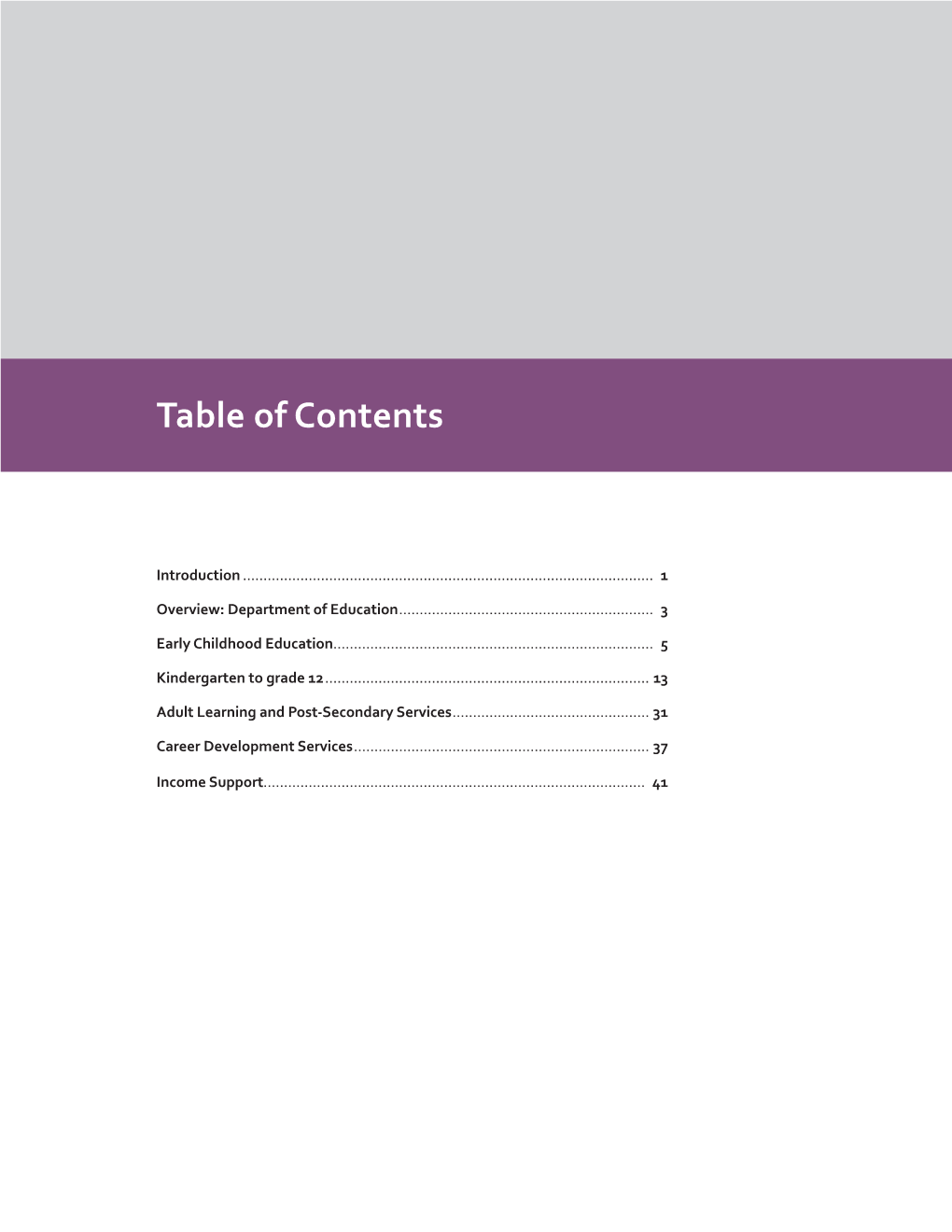 Table of Contents