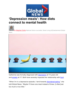 'Depression Meals': How Diets Connect to Mental Health