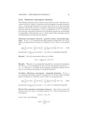 2.2.2 Monotone Convergence Theorem
