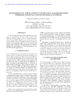 Comparison of Voice Activity Detection Algorithms for Wireless