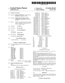 (12) United States Patent (10) Patent No.: US 8.481,485 B2 Dimarchi Et Al