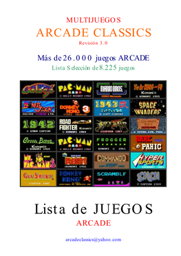 Lista De JUEGOS ARCADE