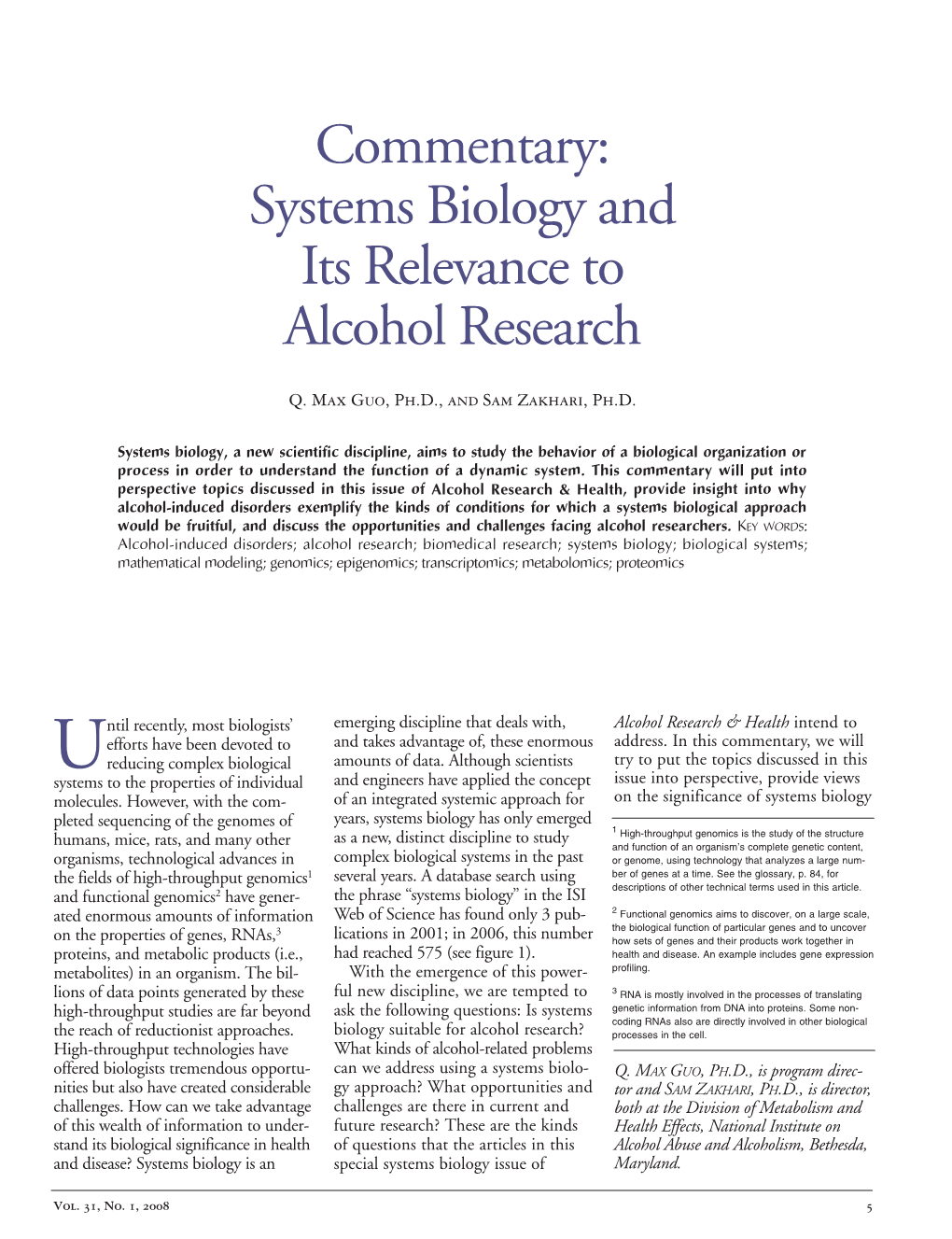 Systems Biology and Its Relevance to Alcohol Research