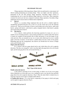 Secondary Tillage Implements