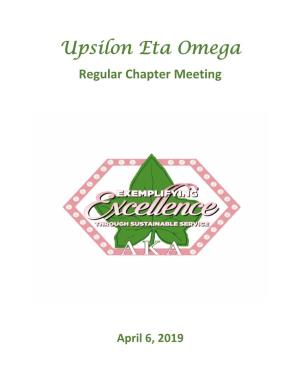 Upsilon Eta Omega Regular Chapter Meeting