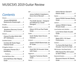 MUSIC5X5 2019 Guitar Review Contents