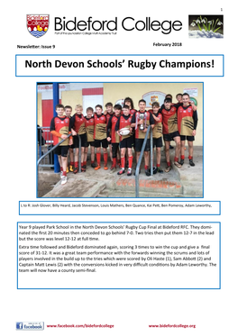 North Devon Schools' Rugby Champions!