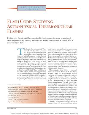 Flash Code: Studying Astrophysical Thermonuclear Flashes