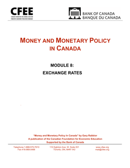 Money and Monetary Policy in Canada