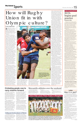 How Will Rugby Union Fit in with Olympic Culture?