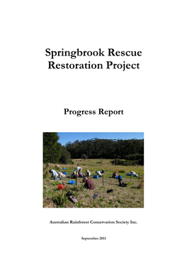 Springbrook Rescue Restoration Project
