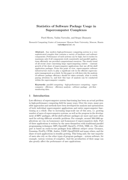 Statistics of Software Package Usage in Supercomputer Complexes