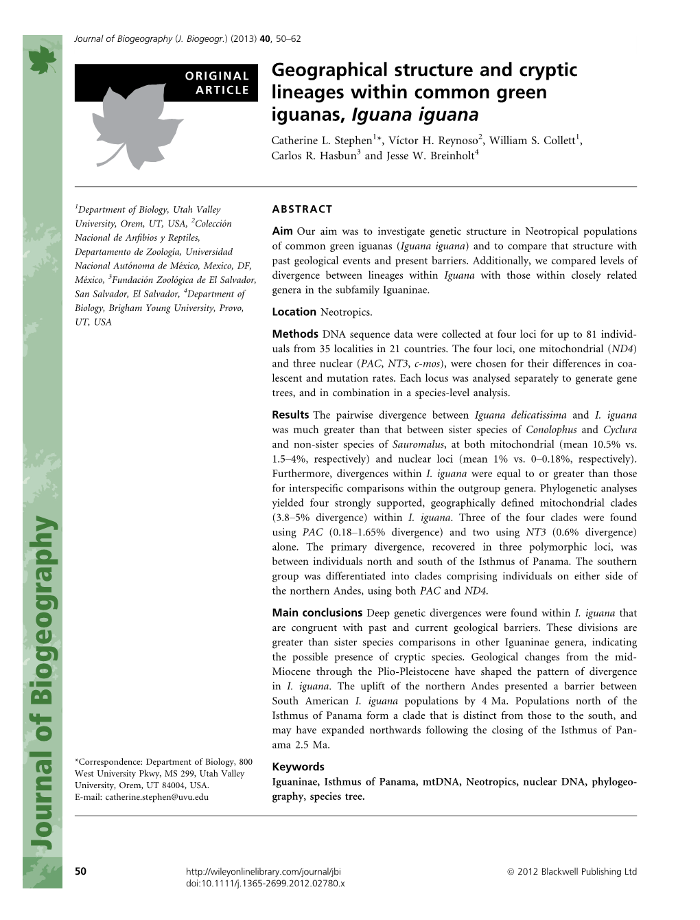 Geographical Structure and Cryptic Lineages Within Common Green