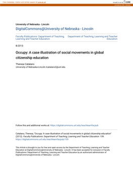 Occupy: a Case Illustration of Social Movements in Global Citizenship Education