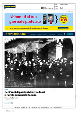 Cent'anni Di Passioni Dentro E Fuori Il Partito Comunista Italiano