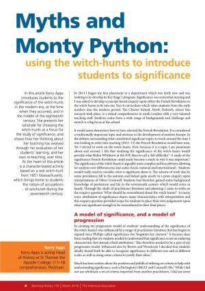 Myths and Monty Python: Using the Witch-Hunts to Introduce Students to Significance
