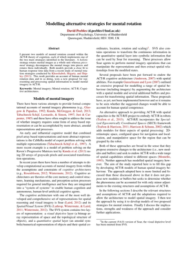 Modelling Alternative Strategies for Mental Rotation