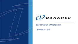 2017 INVESTOR & ANALYST DAY December 14, 2017