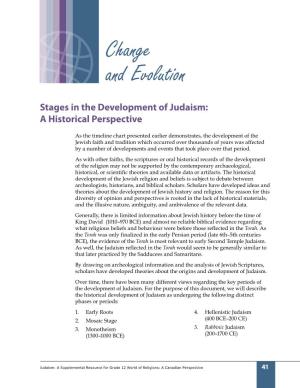 Judaism: a Supplemental Resource for Grade 12 World of Religions: A