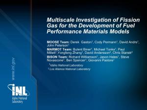 Multiscale Investigation of Fission Gas for the Development of Fuel