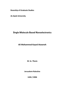 Single Molecule Based Nanoelectronics
