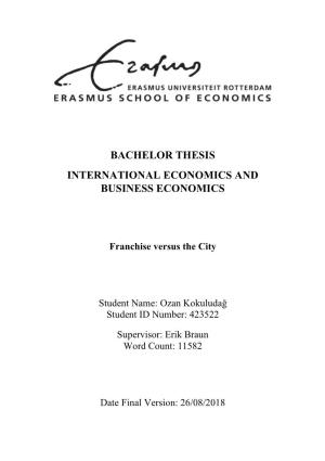 Bachelor Thesis International Economics and Business Economics