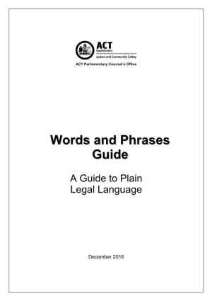 Words and Phrases Guide