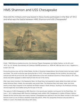 How Did the Military and Navy Based in Nova Scotia Participate in the War of 1812 and What Was the Battle Between HMS Shannon and USS Chesapeake?​