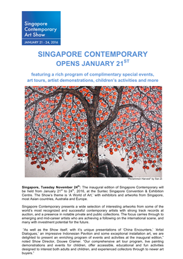 Singapore Contemporary Opens January 21St