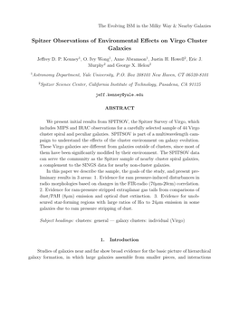 Spitzer Observations of Environmental Effects on Virgo Cluster Galaxies