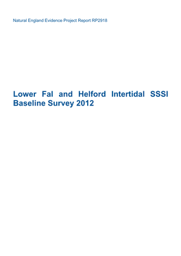 Lower Fal and Helford Intertidal SSSI Baseline Survey 2012